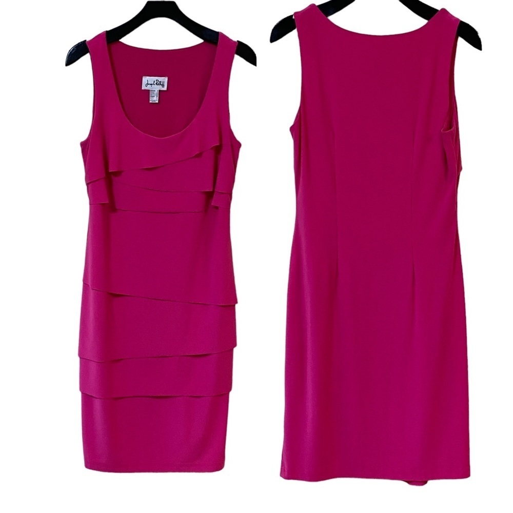 Joseph Ribkoff Pink Tiered Midi Shift Dress